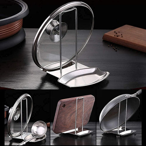 Pan Lid Holder Progressive Lid and Spoon Rest Shelf 304 Stainless Steel Pan Lid Organizer Kitchen Decor Tool...