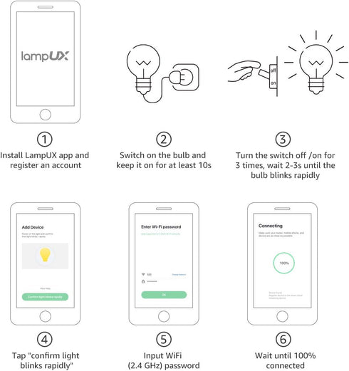 Lighting EVER LED Smart Light Bulbs, Compatible with Alexa and Google Assistant, 60 Watt Equivalent, Dimmable with App (Not Support Traditional Di...