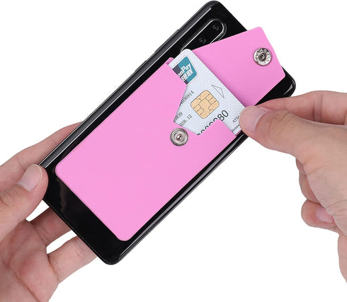 BIAJIYA Phone Wallet Card Holder Silicone Wallet Stick-on ID Credit Card Pocket for Smartphones (5PC-Snap)......