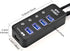 USB Hub 3.0 Powered, LYFNLOVE USB Extender 4-Port Data USB Hub with Power Adapter and 1 Smart Charging Port, USB Splitter with On/Off Switches for...