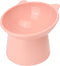 Pink Cat Food Bowl Elevated Tilted Raised Slanted Stand Dish for Neck Protection & Whisker Friendly Feeding-Christmas City Collection, Anti Vomiti...