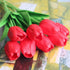 Artificial Tulips 10Pcs Real Touch Fake Tulips PU Flower Arrangement Bouquets for Home Party Decoration (Red)...