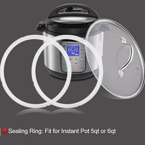 Sealing Ring for 6 Qt Instant pot Replacement Silicone Gasket Seal Rings for Instapot 6 Quart 2pcs Sealer Accessories Parts for Insta Pressure Coo...