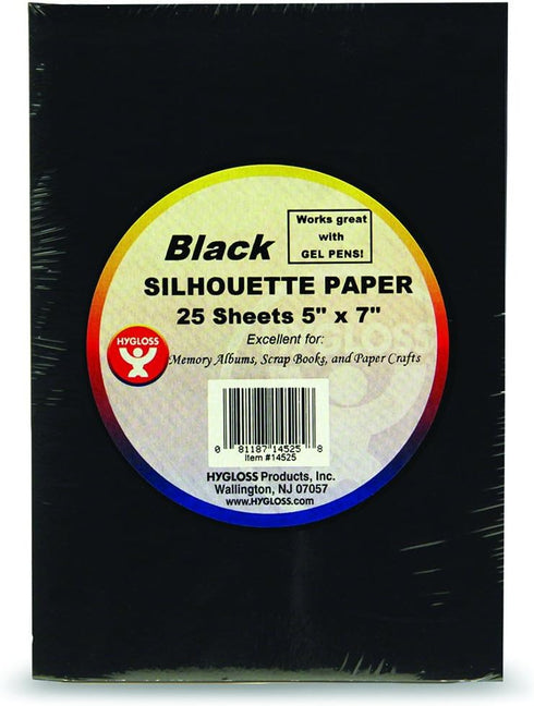Hygloss Products Black Silhouette Paper – Tracing Portrait Drawing Crafts Paper - 5 x 7 Inch, 25 Sheets...