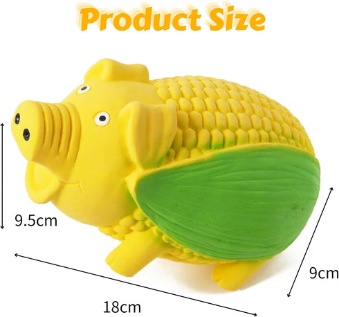 Squeaky Pig Dog Toys, 3 Pack Grunting Veggie Pig Dog Toy That Oinks for Small Medium Large Dogs, Durable Rubber Pig Squeaker Puppy Chew Toys, Late...
