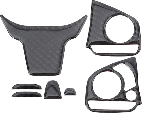AUTOKAY Real Carbon Fiber Steering Wheel Cover Trim Fits for Honda Civic Sedan 2016-2020...