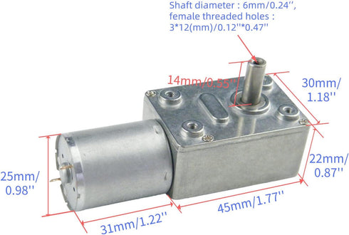 CHANCS 370WG 12V DC 18RPM Engine Mini Turbine Worm Reducer Electric Motor...