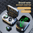 Bluetooth 5.3 Portable True Wireless Earbuds Headphones Smart Touch Control with Fast Charging Case Green LED Mirrored Screen Technology Earbuds (...