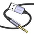 MOSWAG USB to 3.5mm, USB to Audio Jack Adapter with Microphone, USB Male to 3.5mm Male AUX Stereo Audio Converter, Nylon Braided Headphone Jack to...