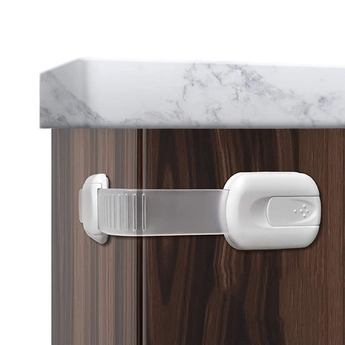 Child Safety Cabinet Strap Locks - OKEFAN 12 Pack Baby Proofing Adhesive Latches for Kids Drawer Cupboard Dishwasher Fridge Oven Door No Drill (Wh...