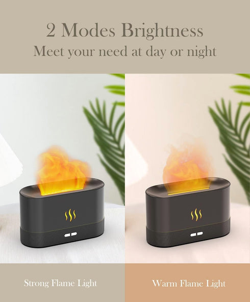 Flame Air Diffuser Humidifier,Upgraded Scent Diffuser for Essential Oils,Ultrasonic Aromatherapy,Fire Mist Humidi with 2 Brightness,Auto-off Funct...