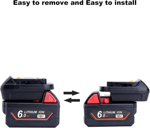 ML18DL Adapter Compatible with Milwaukee M18 18V Battery to Replacement for Dewalt 20V Battery, Battery Converter Compatible with DeWalt 20V Tools...