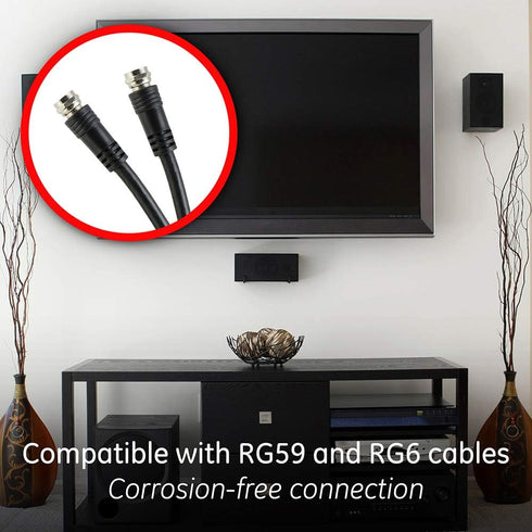 GE Digital 2-Way Coaxial Cable Splitter, 2.5 GHz 5-2500 MHz, RG6 Compatible, Works with HD TV, Satellite, High Speed Internet, Amplifier, Antenna,...