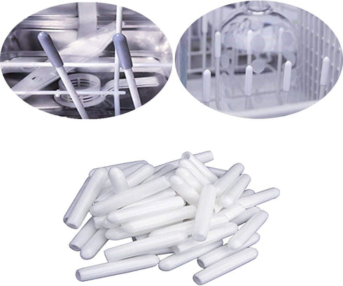 YouU 200 Pcs Universal Dishwasher Rack Tine Prong Repair End Cover Caps, Extra Long 1 inch Round Tips, Just Push on to Repair (White/200 pcs)