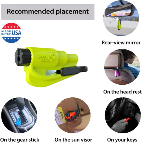 resqme, Inc. 04.100.02 resqme The Original Keychain Car Escape Tool, Made in USA, adult-unisex (Blue) - Pack of 2...