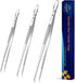 JETKONG Extra Long Kitchen Tweezers Heavy Duty Stainless Steel Cooking Tweezers, Set of 3 (9 12 14 Inch, Silver)...