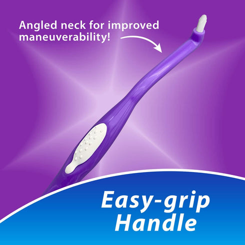 BrightWorks Manual End Tuft Brush, Cleans Difficult Areas Such as Around Crowns, Bridges, implants and Wider Gaps Between Teeth (Pack of 3)...