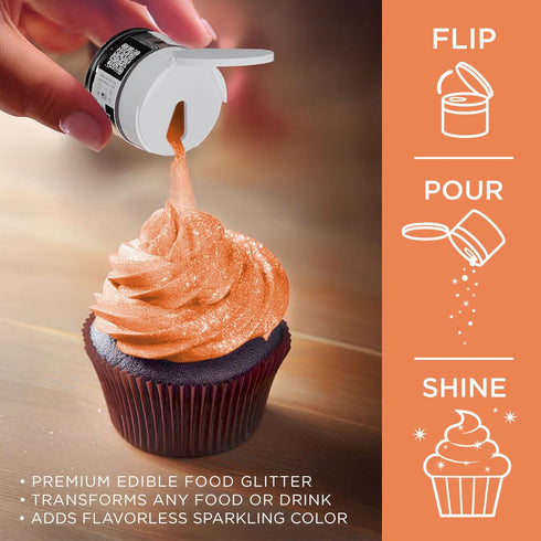 Bakell - Pumpkin Orange Tinker Dust (5g, 1x Jar) Edible Glitter for Food, Desserts, and Beverages!...