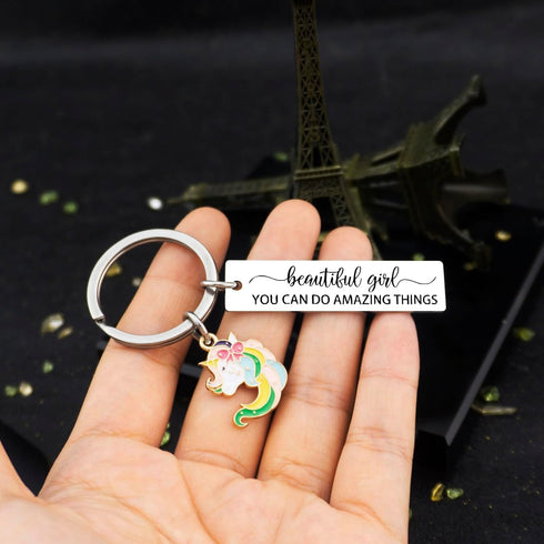 Unicorns Gifts for Girls Anniversary Teen Teenage Baby Girl Daughter Gifts Ideas for Her Birthday Sweet Gifts for Women Christmas Key Chain Jewelr...