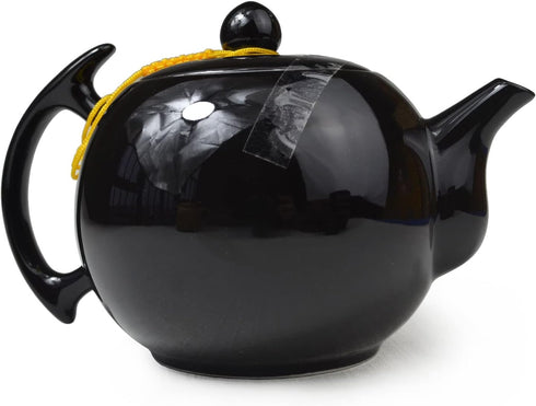 Porcelain Teapot, 10oz Small Tea Pot Xishi Chinese Gongfu Tea Set Ceramic Kettle Black (Teapot)...
