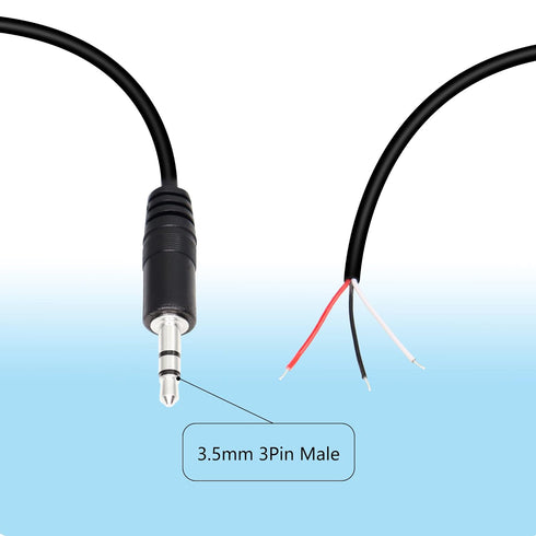 RIIEYOCA 4 Pack 3.5mm Male Plug to Bare Wire Stereo Audio Cable,1/8" TRS 3 Pole Mono Male Plug to Open End Audio Cable,for and Audio Equipment Ins...