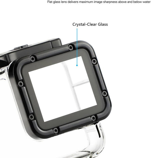 Standard Protective Waterproof Dive Housing Case for GoPro Hero 5/6/7 Black Action Camera - Up to 45 Meters - Protective Lens Removal NOT Needed -...