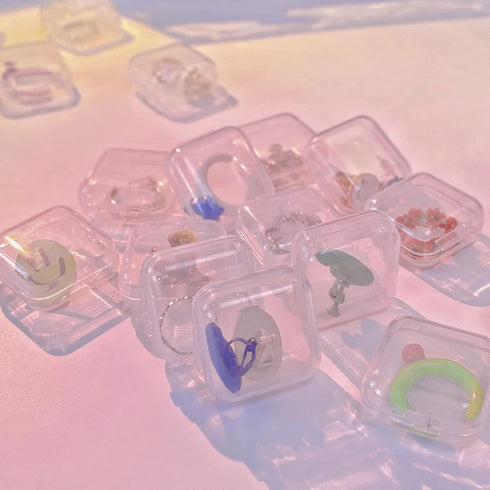 48 Pcs Clear Small Plastic Storage Containers Anti Oxidation Transparent Jewelry Storage Holder for Small Item Craft, Beads, Pills, Ear Studs, Nec...