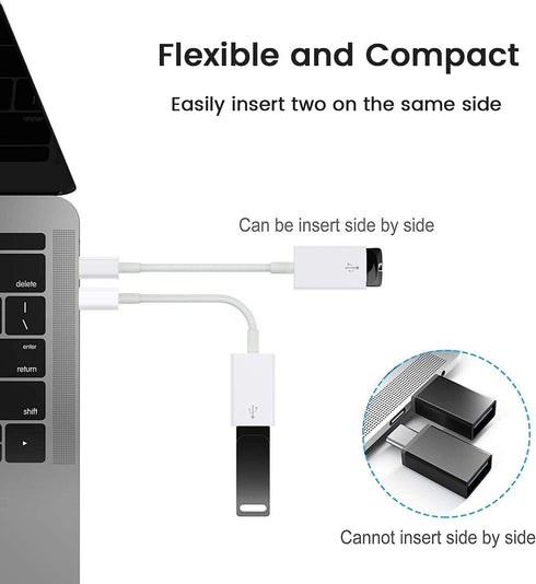 USB C to USB 3.0 Adapter (2 Pack),Type C to USB 3.0 Female OTG Cable Compatible with MacBook Pro/Air M2/M1/2020, iPhone 15 Pro/Max,iPad Pro,XPS,Ga...