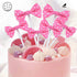 Bowknot Cupcake Topper 20 PCS Deep Rose with Dots, Children's Birthday Baby Shower Party Bow Dots Cupcake Toppers Cake Decoration Supplies...