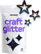 Hemway Craft Glitter - 1/5" 0.2" 5mm - Hollow Star Shaped Glitter, Star, Table, Sequin, Confetti, Nail and Decoration - Black Holographic - 50g...