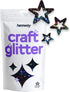 Hemway Craft Glitter - 1/5" 0.2" 5mm - Hollow Star Shaped Glitter, Star, Table, Sequin, Confetti, Nail and Decoration - Black Holographic - 50g...