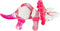 Garden Deco Glow in The Dark Pink Triceratops Hand Blown Art Glass Figurine Ornament Sculpture...