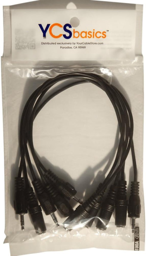 5 Pack of YCS Basics 1 Foot 3.5mm Headphone Extension Cables...