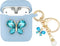 Wonhibo for Airpods Case for Women Girls, Cute Butterfly Cover for Airpod 1 & 2 with Keychain (Blue)...