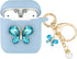 Wonhibo for Airpods Case for Women Girls, Cute Butterfly Cover for Airpod 1 & 2 with Keychain (Blue)...