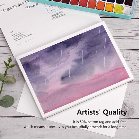 Paul Rubens Watercolor Block, 140-lb Artist Quality Watercolor Paper Pad Acid-Free Cold Pressed, 50 Percent Cotton Rag, Sized 7.6 x 5.3 Inches, 20...