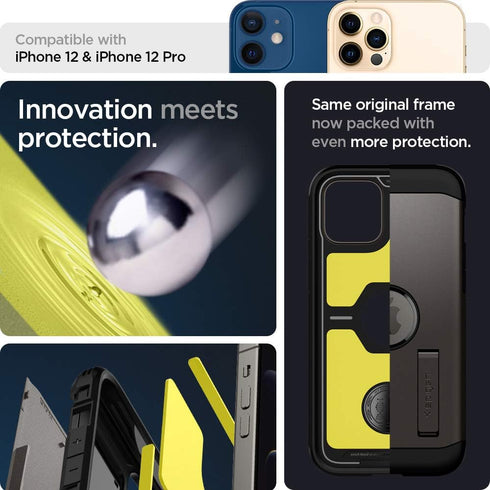 Spigen Tough Armor Designed for iPhone 12 Case (2020) / Designed for iPhone 12 Pro Case (2020). - Gunmetal...