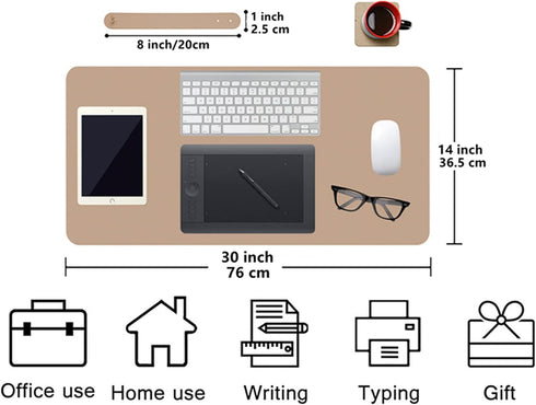 ?Boutilon Leather Mouse Pad,Extended Desk Pad for Keyboard and Mouse Non-Slip Study Desk Writing Pad Desktop Protector for Home Office Accessories...