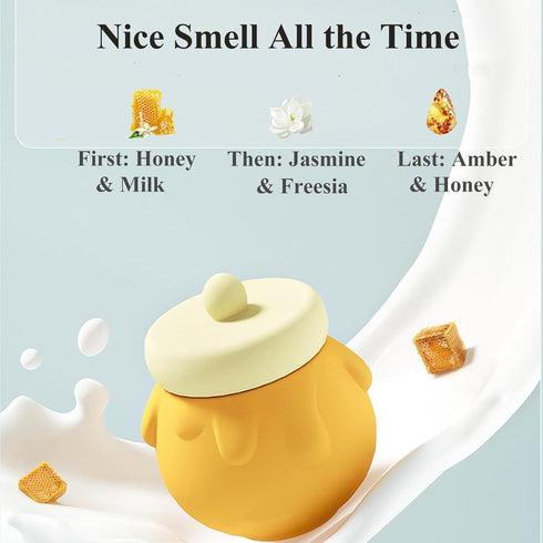 Honey Lip Mask, 3 In 1 Cute Hydrating Lip Mask for Women Girls, Honey Lip Balm with Wand, Milk Lip Masks for Dry Lips, Day and Night Night Lip Mas...