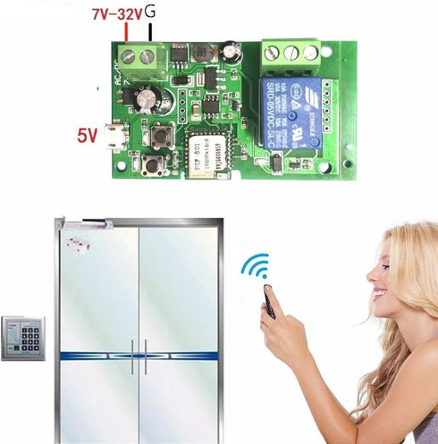 1 Channel WiFi Momentary Inching Relay Self-Lock Switch Module,DIY WiFi Garage Door Opener, Work with Alexa Google Home Nest IFTTT......