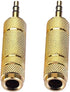 Nightwolf ® 2 Pcs Gold Plated 3.5mm 1/8 Inch Socket to 6.35mm 1/4 inch Male to Female Stereo Audio Jack Headphone Adaptor......