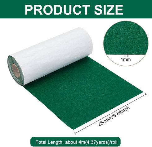 BENECREAT 13 Feet Green Self Adhesive Felt Fabric 10 x 157 Inch Large Felt Fabric Roll Shelf Liner for DIY Costume Making Jewelry Box Drawer Liner...