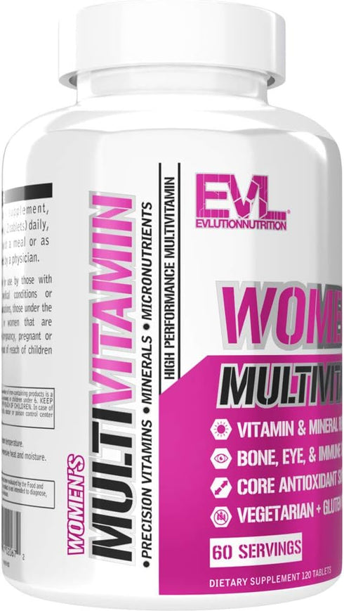 Evlution Nutrition Women's Multivitamin - Full Spectrum Vitamins & Minerals, Immune Health, Vitamin C & D, Iron, Zinc, Antioxidants & Bioflavonoid...