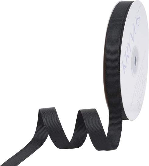 Black Grosgrain Ribbon, 1/2 inches x Continuous 50 Yards,Use for Bows DIY Hair Accessories,Gift Wrapping,Craft and Sewing...