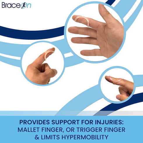Brace On EZ Finger Splint, Finger Brace for Injuries and Support, Trigger Finger Splint, Trio 3-Pack, Sizes 10, 11, 12...