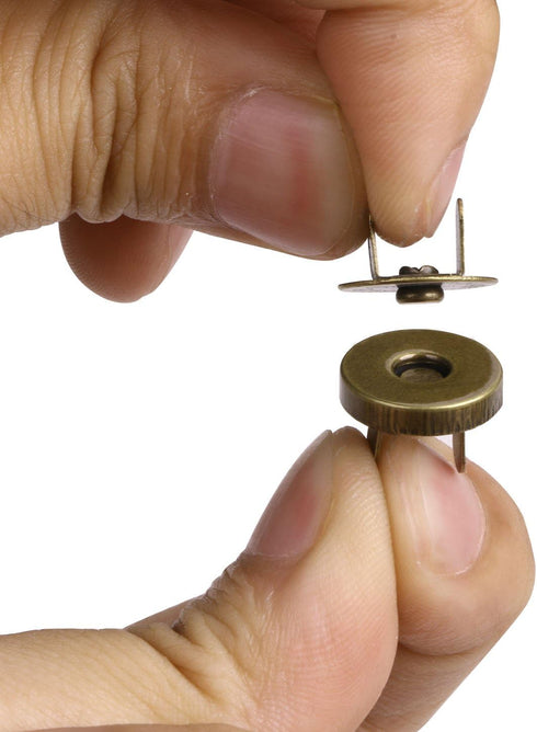Mini Skater Magnetic Button Clasp Snaps for Sewing Craft Bag Clothing Scrapbooking No Tools Required, 6-Pack (18mm, Bronze)...
