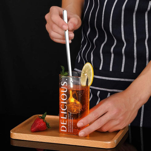 Briout 8-Piece 9-Inch Long Handle Iced Tea Spoon, Ice Cream Spoon, Premium 304 Stainless Steel Cocktail Stirring Spoons...