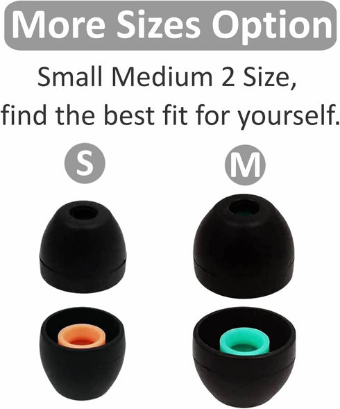 6 Pairs WF-1000XM5 Ear Tips Buds, Small Medium 2 Size Replacement Silicone Rubber Eartips Earbuds Wing Gel Skin Cover Accessories Compatible with ...
