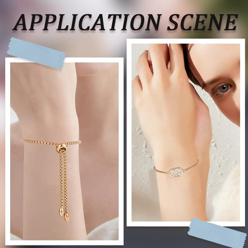 SUNNYCLUE 1 Box 8Pcs Adjustable Slider Bracelets Adjustable Slider Bracelet 304 Stainless Steel Slider Extender Chains Gold Slider Bracelets Bulk ...