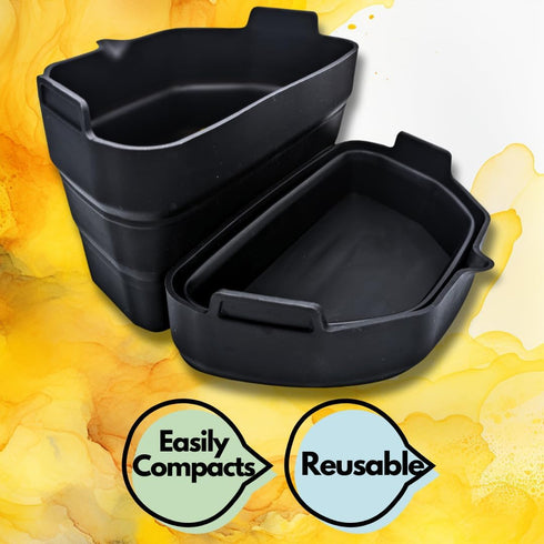 SimplyRye Silicone Slow Cooker Liners fits 6QT Crockpot, Reusable/Leakproof, Slow Cooker Divider Insert Liners, Dishwasher Safe (2 in 1 Black fits...